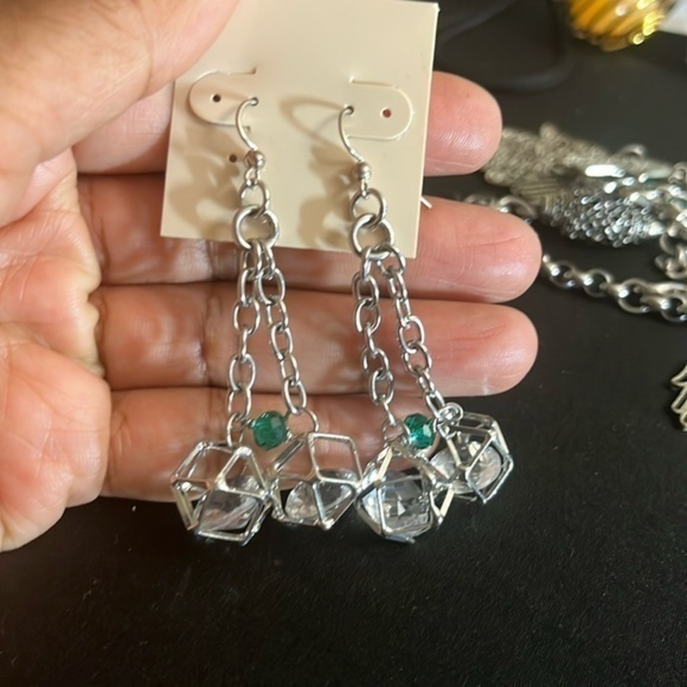 Handmade Emerald Crystal Earrings